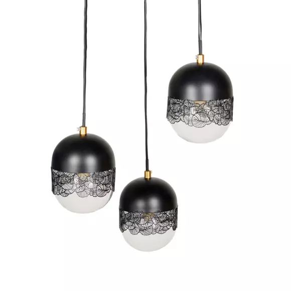 Suspension métal triple Stilla Noire