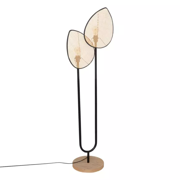Lampadaire sur pied rotin Olme Beige 2