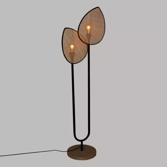 Lampadaire sur pied rotin Olme Beige 3