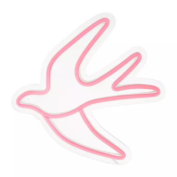 Enseigne lumineuse néon Hirondelle Rose USB 3