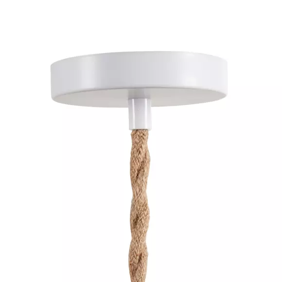 Hangende hennep lamp (H90 cm) Witte Koord