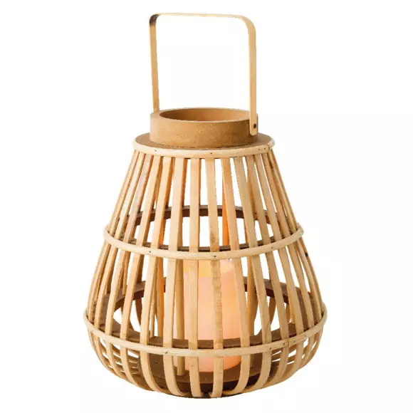 Lanterne Bougie Bambou - Blanc chaud 2