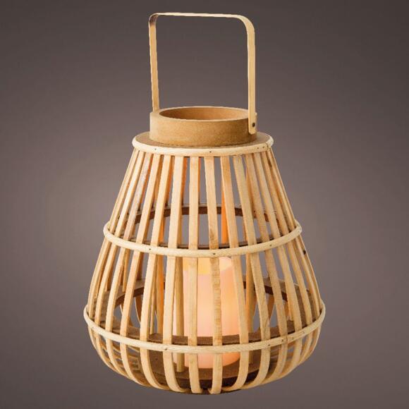 Lanterne Candela Bambù - Bianco caldo 3