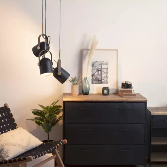 Set van 3 hanglampen Bil Zwart 2