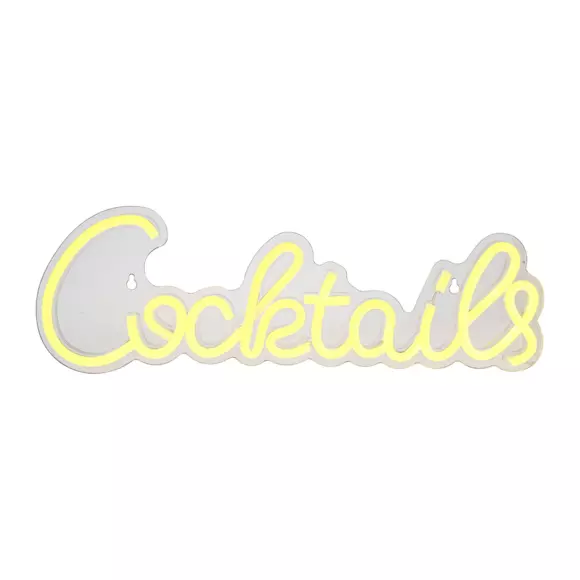 Enseigne lumineuse néon Cocktails Jaune USB 2