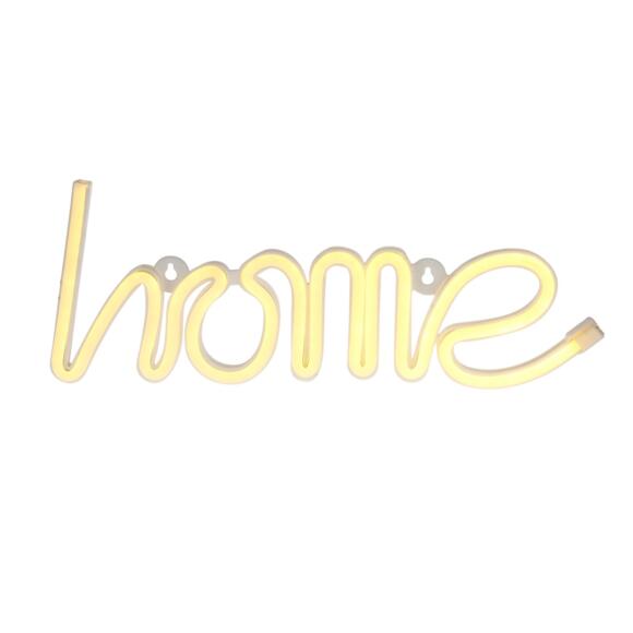 Insegna neon LED Home Bianco a pile 2