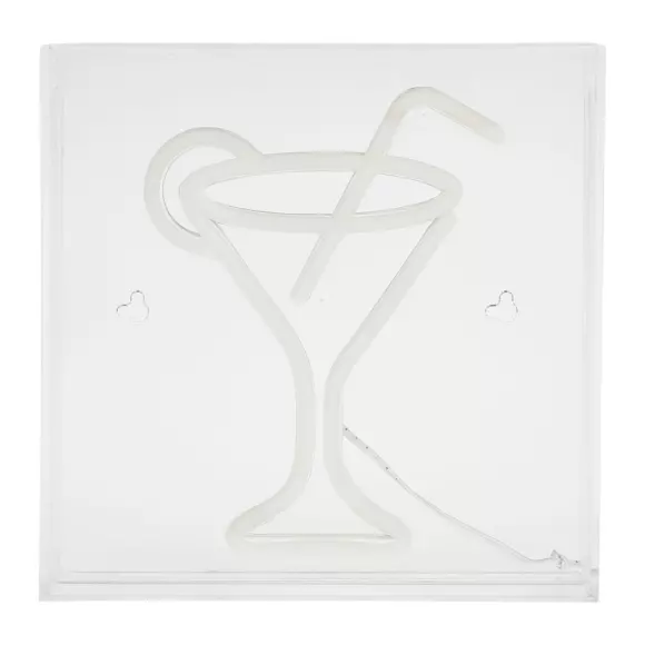 Panel luminoso neón Copa cocktail Naranja USB 3
