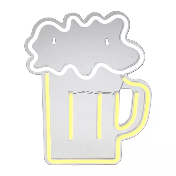 Enseigne lumineuse néon Chope Bière Jaune USB 2