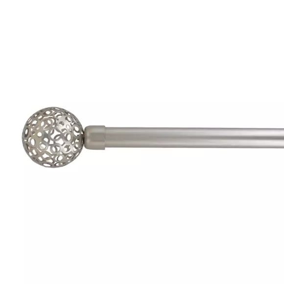 Kit de tringle extensible (L120 - L210 cm / D19 mm) Boule perforée Argent 2