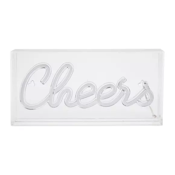 Enseigne lumineuse néon Cheers Blanc USB 3