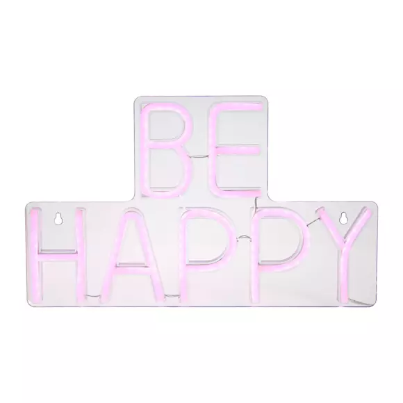 Neon lichtreclame (H23,5 cm) Wees Blij Roze