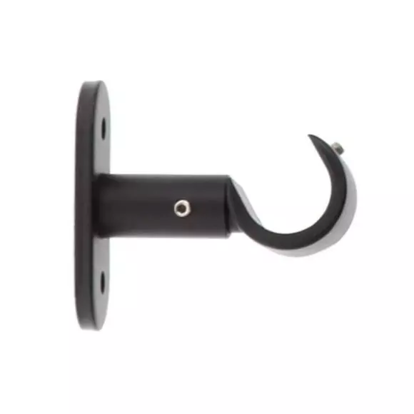 Juego de 2 soportes para barras fijas (L50 / D20 mm) Jim gouttière Negro mate 2