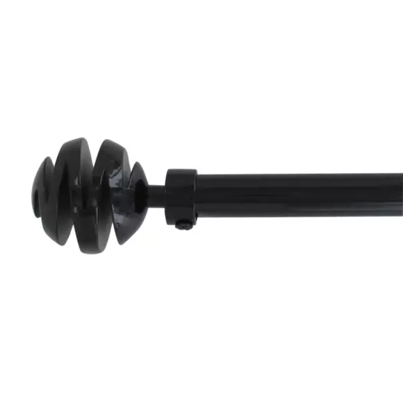 Kit de tringle extensible (L120 - L210 cm / D19 mm) Villalouise Noir laqué 2