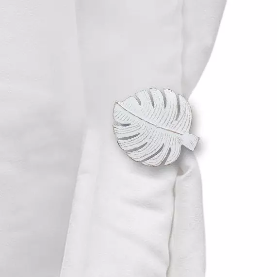 Lot de 2 pinces rideau Acapulco Blanc et or 2