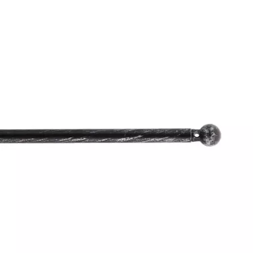 Juego de 2 barras para visillos extensibles redondas (L40 a 600 cm) Rona Negro
