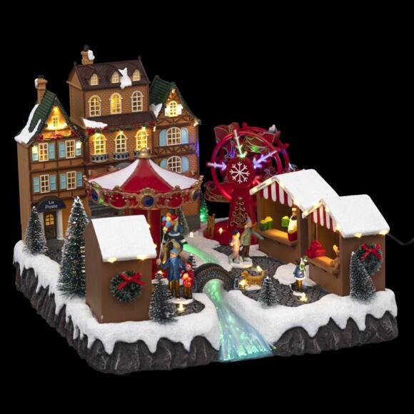 Villaggio di Natale luminoso Mercato di Natale