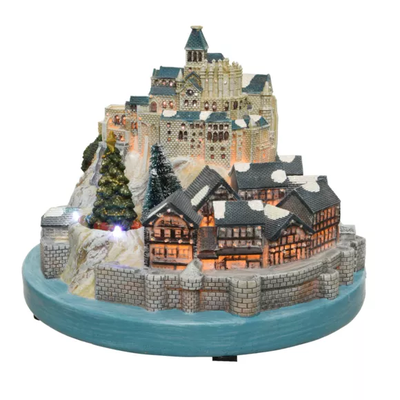 Pueblo de Navidad luminoso y musical en las baterías del Mont Saint Michel