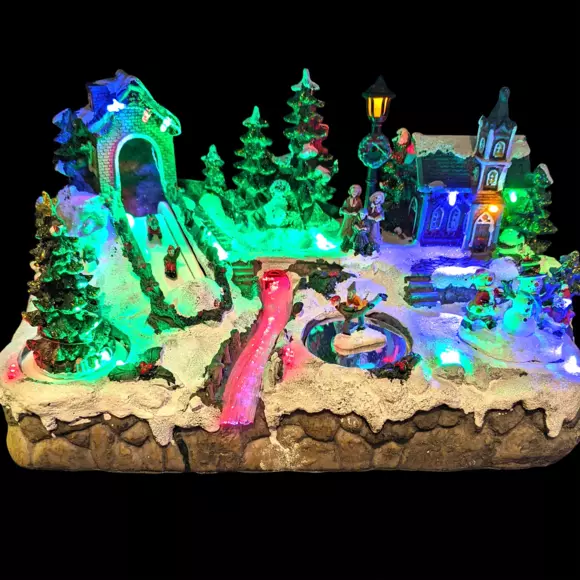 Pueblo de Navidad luminoso Juegos de invierno 2