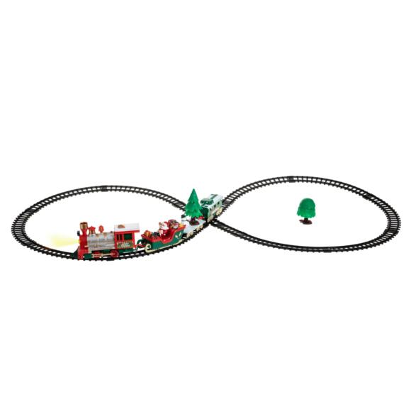 Train électrique, lumineux et musical à piles Merry Xmas 2