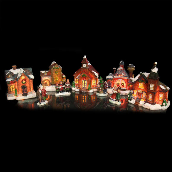 Set completo villaggio luminoso di Natale Scozzese 2