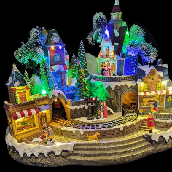 Village de Noël lumineux et musical Petit train 2