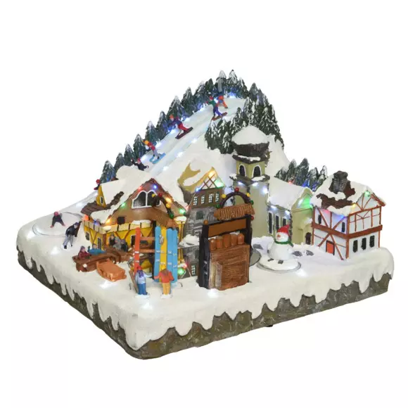 Scène de vie illuminée et musicale Village de montagne 2