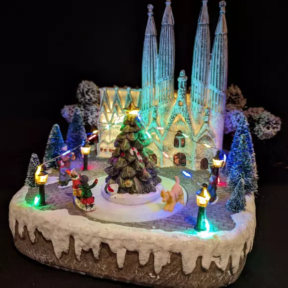 Scène de vie illuminée et musicale Barcelone 2