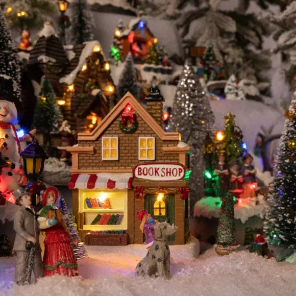 Village de Noël lumineux à piles Commerces 2