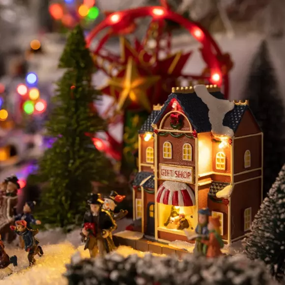 Village de Noël lumineux à piles Commerces 3