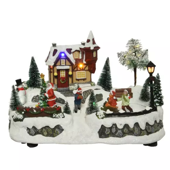 Village de Noël lumineux à piles Hiver luge 2