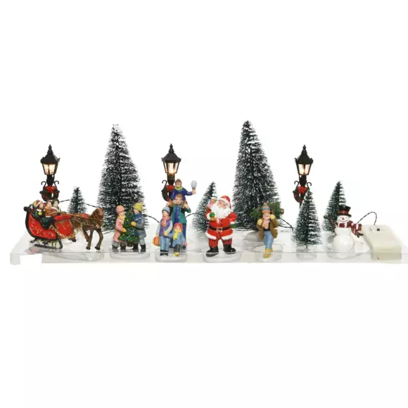 Lot de figurines et accessoires Scène hivernale pour village 2