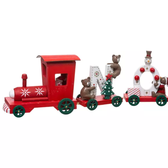Decoratieve trein van hout 4 wagons 2