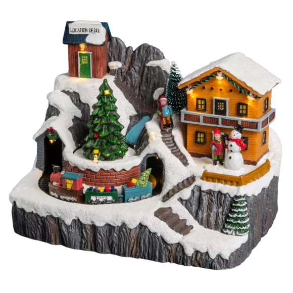 Pueblo de Navidad luminoso Vacaciones de invierno