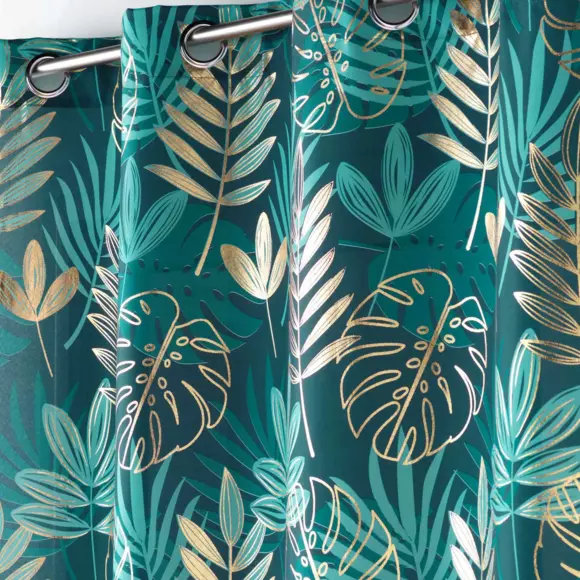 Cortina  semi-opaca(140 x 260 cm) Dorado nella Verde esmeralda 3