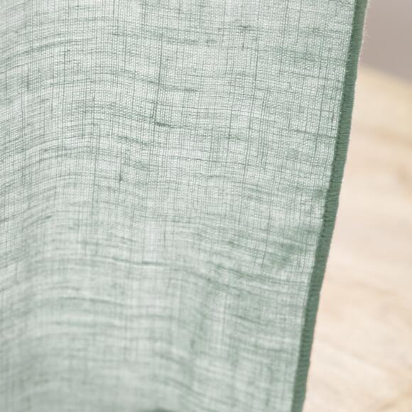 Rideau lin lavé ajustable (140 x max 270 cm) Louise Vert eucalyptus 3
