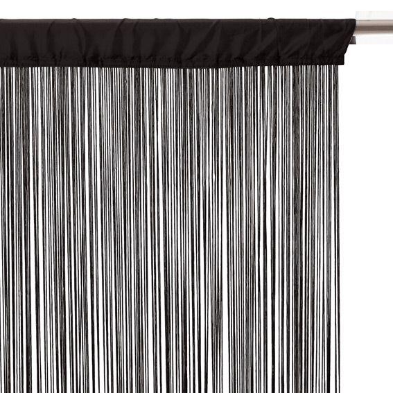 Rideau de fil (90 x H200 cm) Uni Noir 2