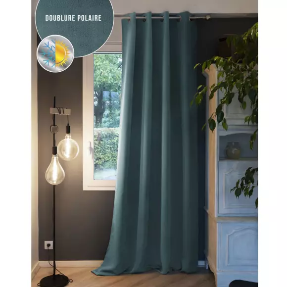 Cortina opaca aislante (135 x 280 cm) Laponia  Azul trullo 3