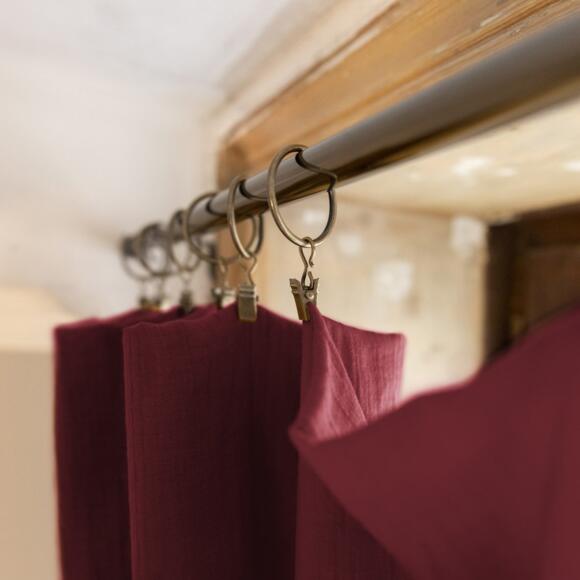 Höhenverstellbarer Vorhang aus Baumwoll-Gaze (140 x max. 300 cm) Gaïa Weinrot 3