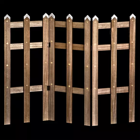 Barrière en bois con luz Blanco cálido 42 LED 2