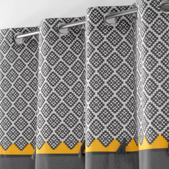 Rideau coton (140 x 240 cm) Neo Casa Gris 2