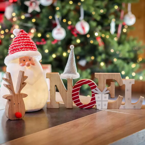Letters Noel van hout om neer te zetten naturelkleur 3