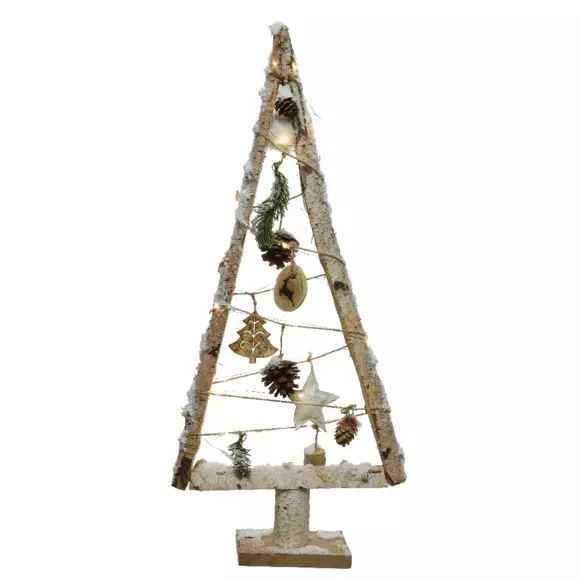 Houten verlichte kerstboom Icelandia (batterij) Warm wit 3