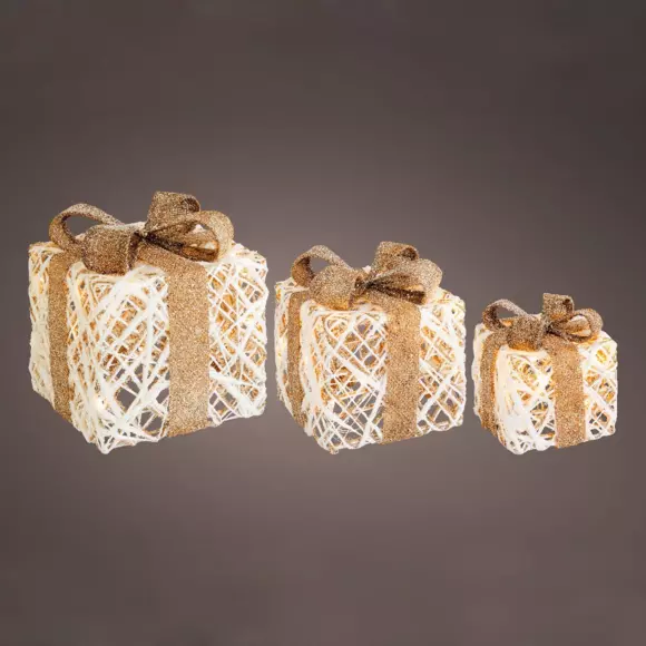 Set de 3 regalos rota a pilas con luz Blanco cálido  LED 2