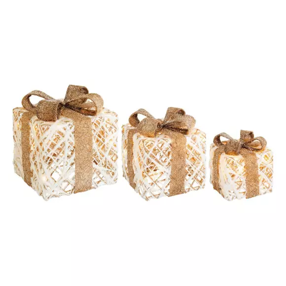 Set de 3 regalos rota a pilas con luz Blanco cálido  LED 3
