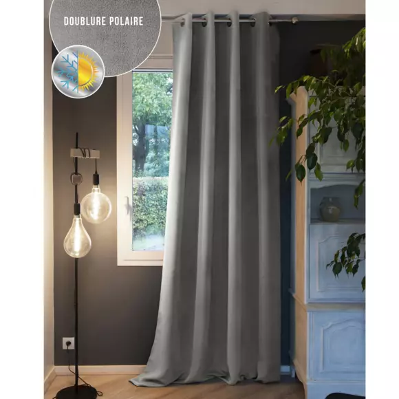 Cortina opaca aislante (135 x 260 cm) Laponia  Gris claro 3