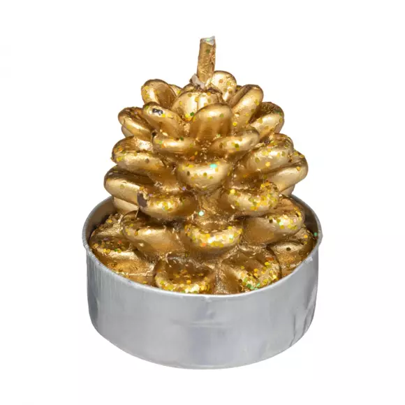 Estuche de velas Piñas de pino Oro