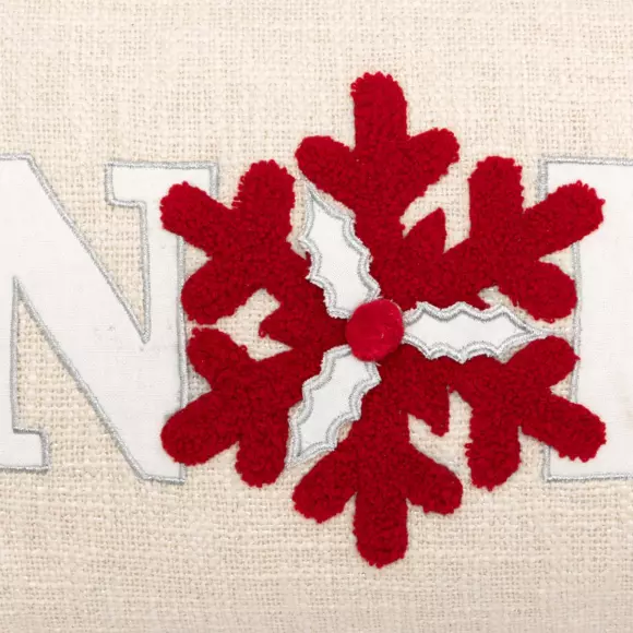 Cojín de Navidad cuadrado (40 cm) Flocon Noël blanco

