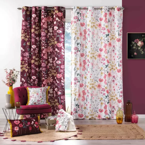 Cortina  semi-opaca(140 x 240 cm) Florabella Blanco 2