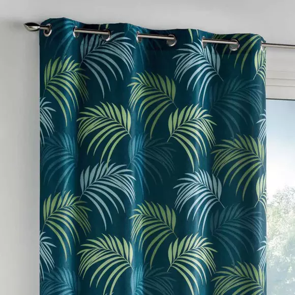 Overgordijn (140 X 260 cm) Blue Vegetal Blauw 2
