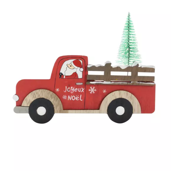 Père Noël livraison  en bois à poser Rouge 127
